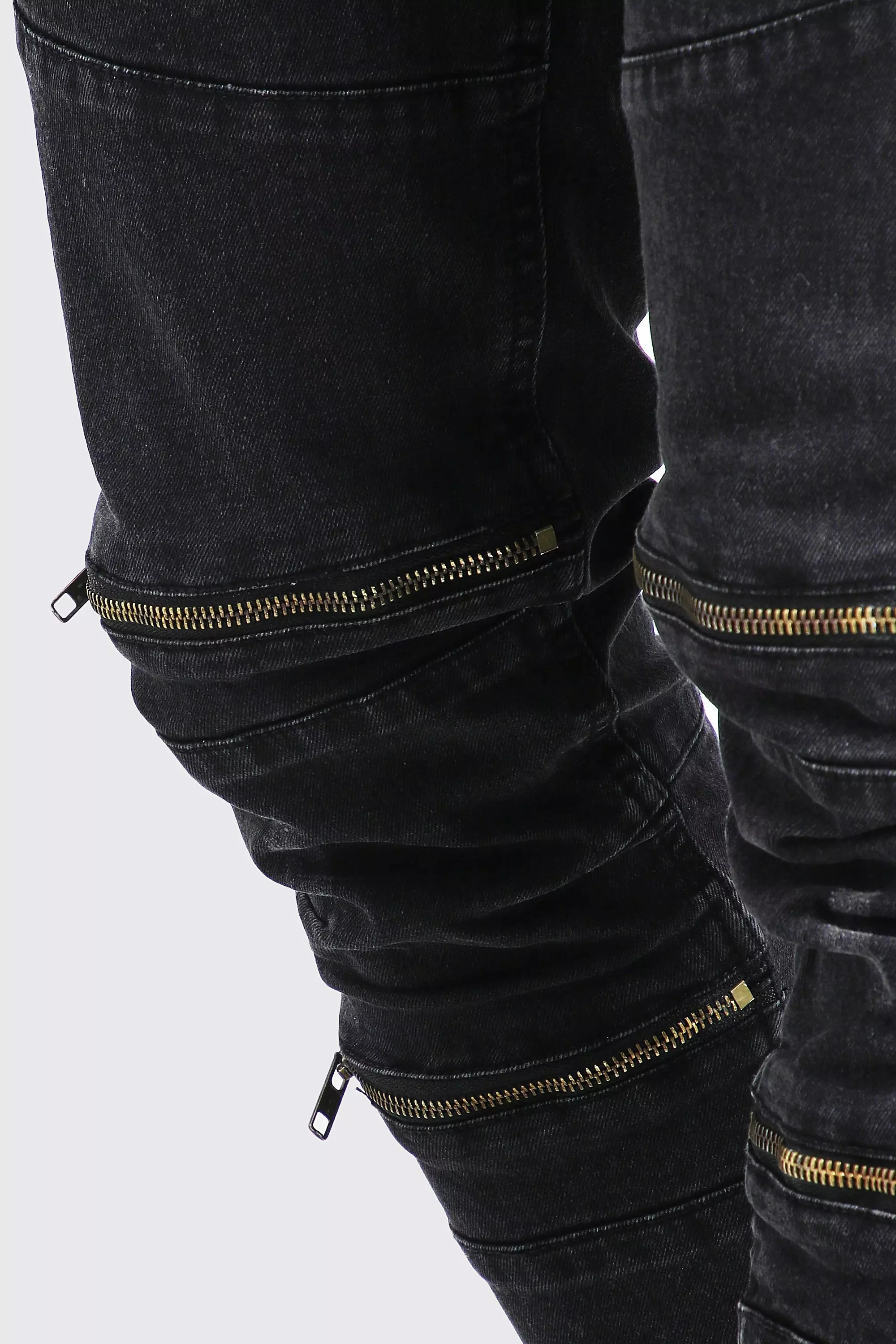 Biker jeans mens with hot sale zippers